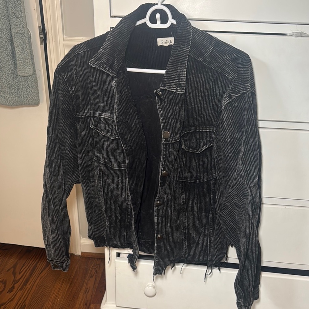 POL Black Jean Jacket Classic Cropped Style